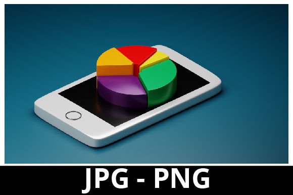 3D Rendered Pie Chart on a Smartphone: A Visual Tool for Modern Data Presentation