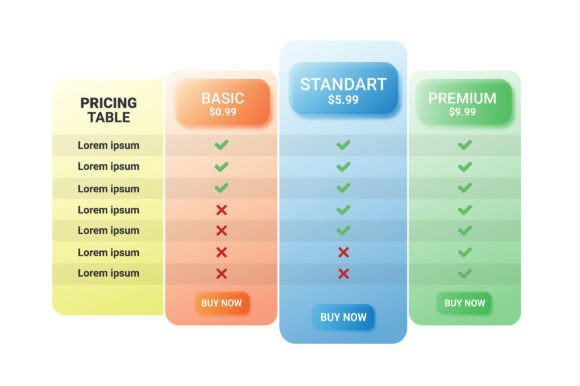 Mastering Web Pricing Table Design with Glass Effect
