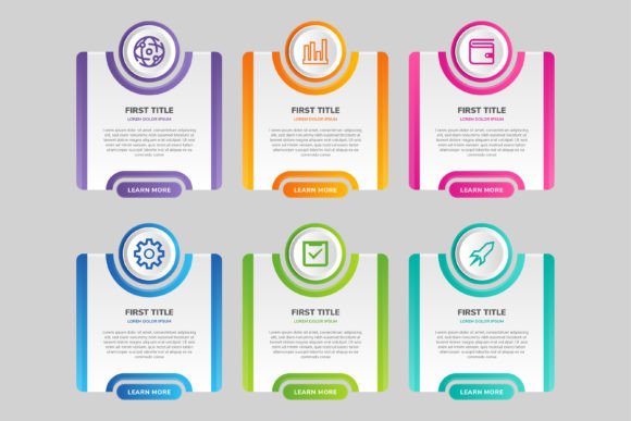 Maximizing Visual Impact with Six Infographic Circle Rectangle