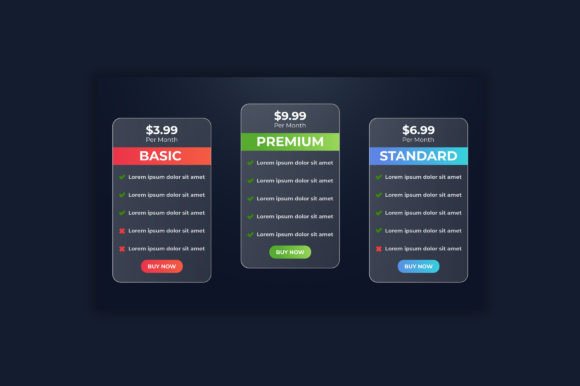 Modern Glass Morphism for Web Pricing