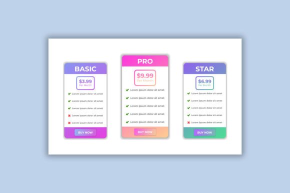 Modern Gradient Web Pricing Plan Table: A Comprehensive Guide