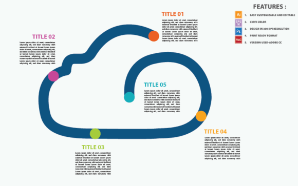 Unlocking Creativity with the Cloud Infographic Curved Vector Template