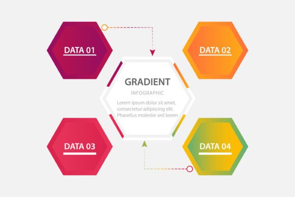 Unlocking Visual Storytelling: The Gradient Infographic Template with 4 Steps